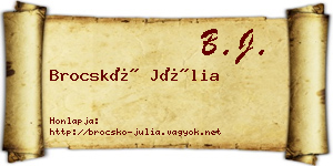 Brocskó Júlia névjegykártya